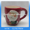 Venta al por mayor de la taza de cerámica de la Navidad con la manija de Santa